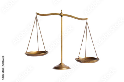 unbalance of golden brass scales