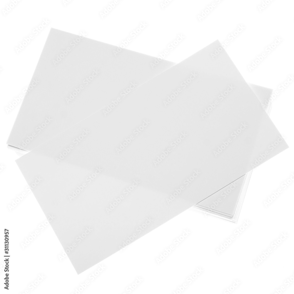 Stack of blank white business cards Stack of blank white business cards