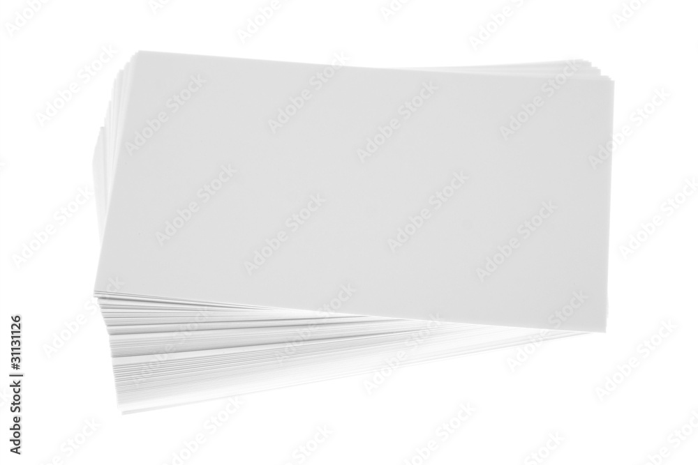 Stack of blank white business cards Stack of blank white business cards