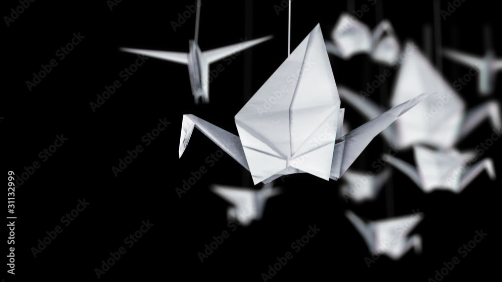 origami on Black BG
