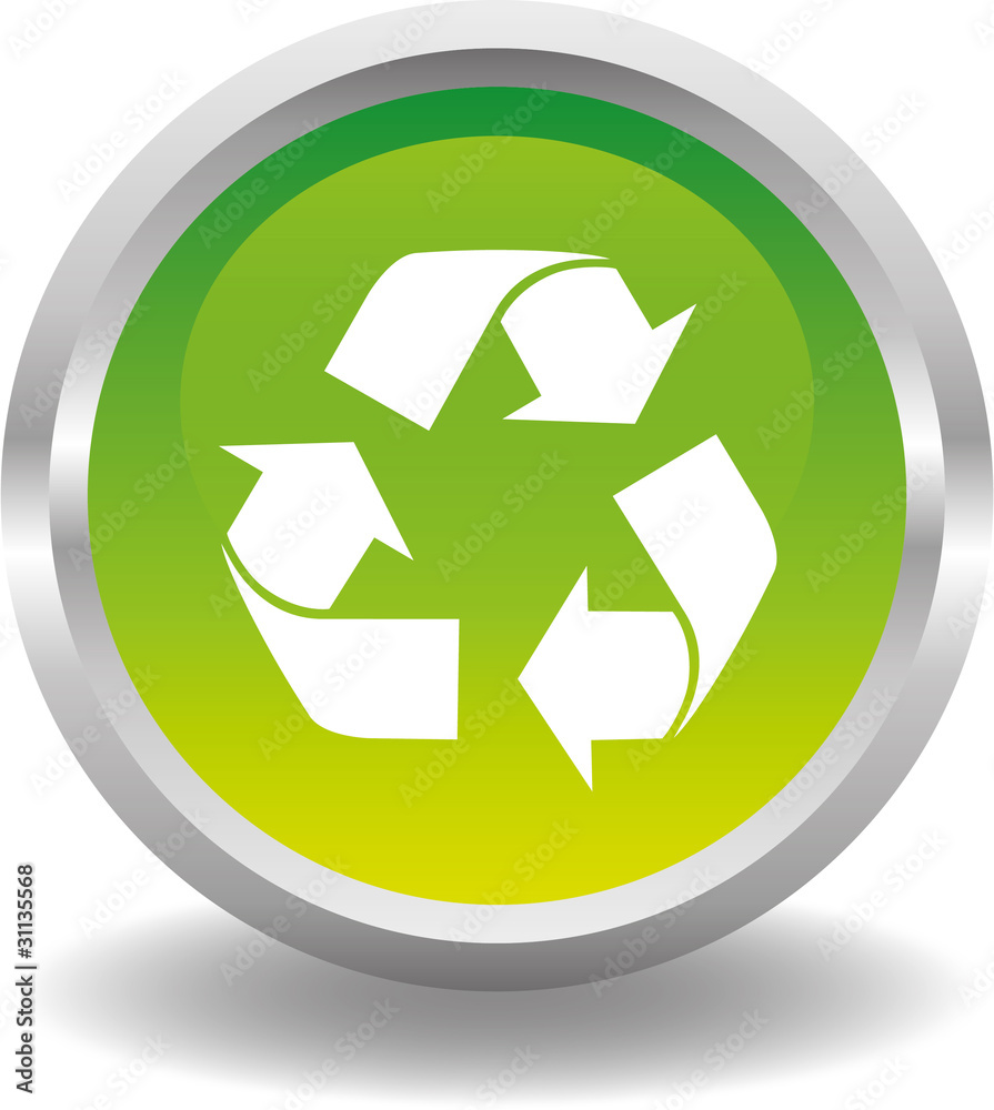 Button rund grün - grüner Punkt Recycle Button rund grün - grüner Punkt Recycle