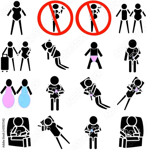 icônes grossesse, enfant et allaitement