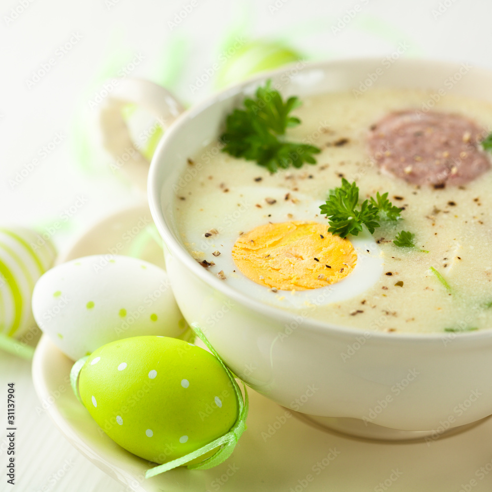 Barszcz Biały. Traditional polish easter soup Barszcz Biały. Traditional polish easter soup