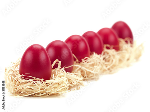 easter eggs in nests