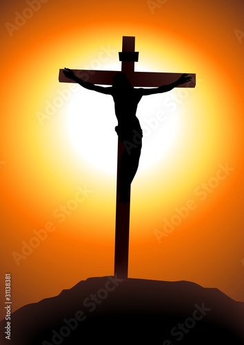 Vector illustration of Jesus Christ on the cross