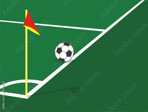 football by a corner flag