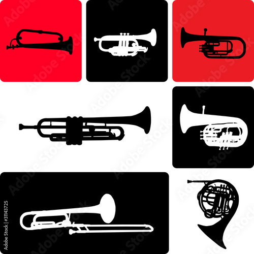 wind instruments collection vector