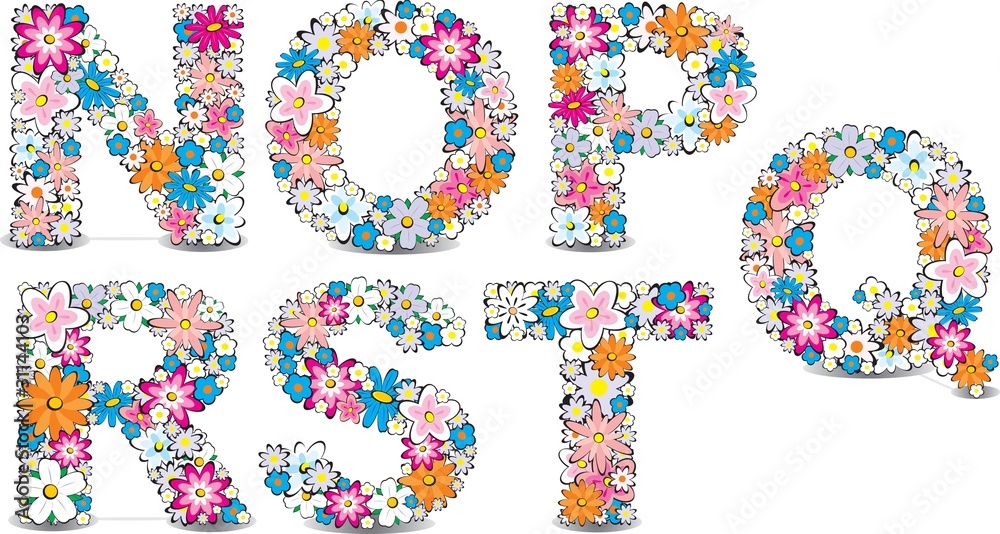 Vector flowers alphabet Vector flowers alphabet
