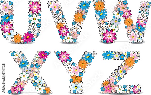 Vector flowers alphabet photo