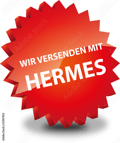 Button Rund Wir versenden mit Hermes
