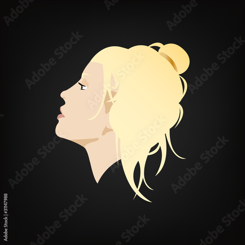 visage femme blonde vectoriel