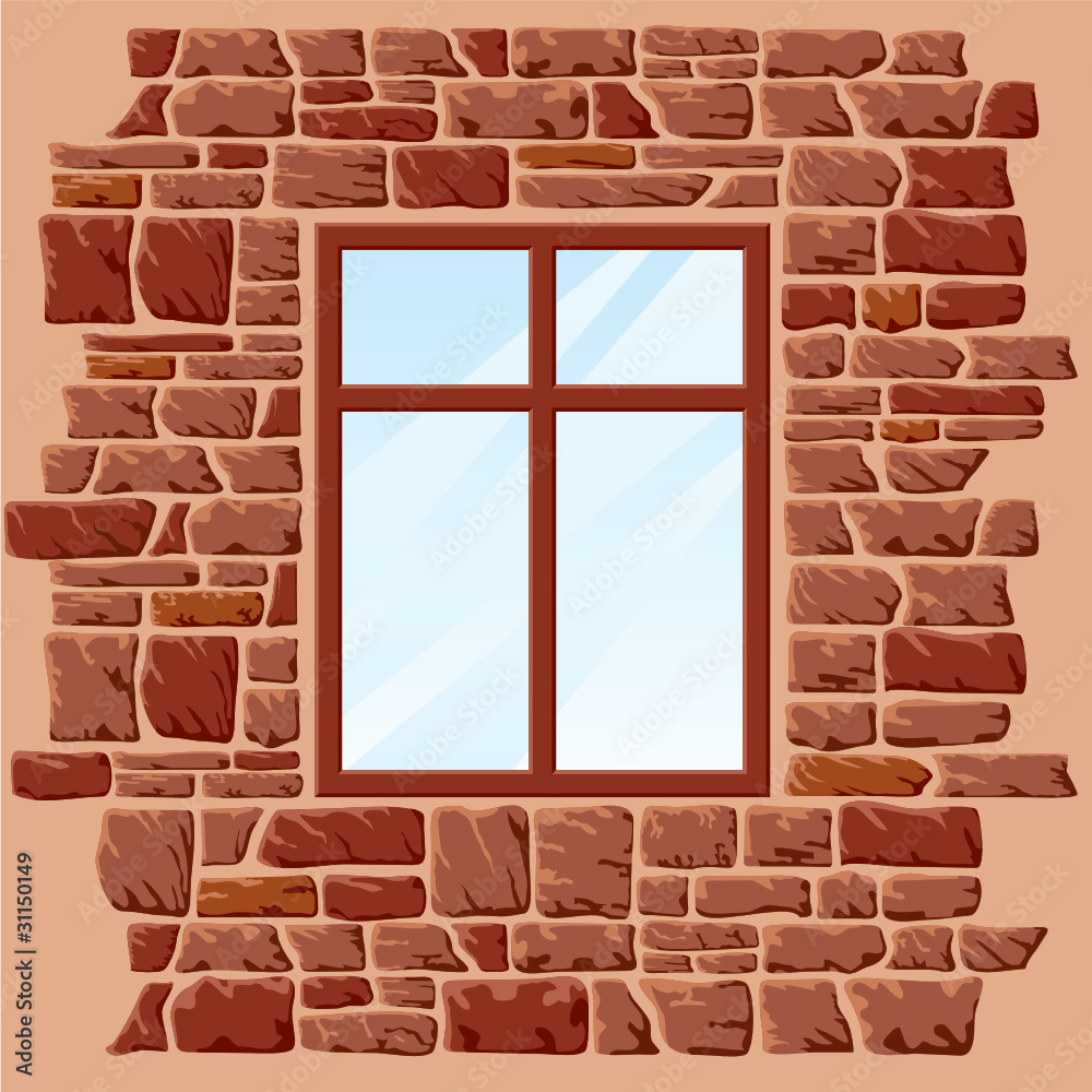stone wall with window
