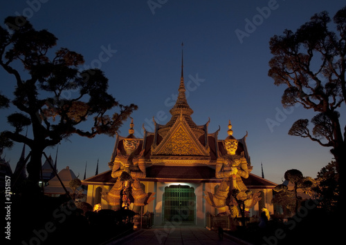 the gate of the temple of dawn at night © songglod