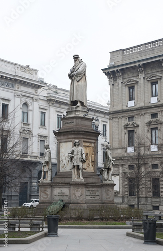 Monument to Leonardo,Milan, Italy.