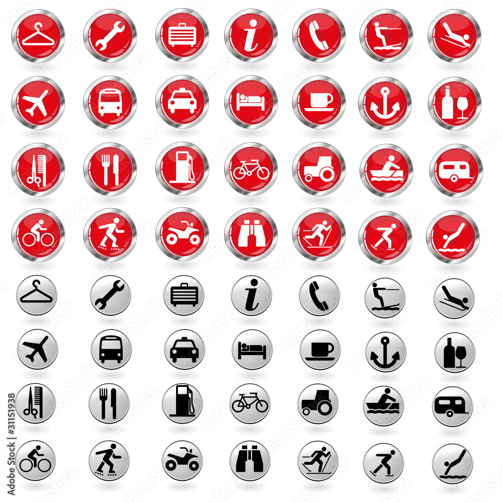 Travel buttons vector Travel buttons vector