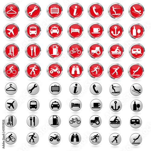 Travel buttons vector