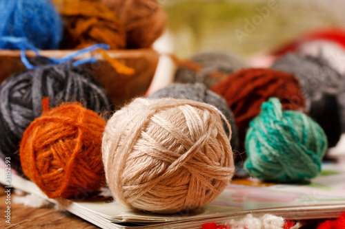 wool knitting Fototapet