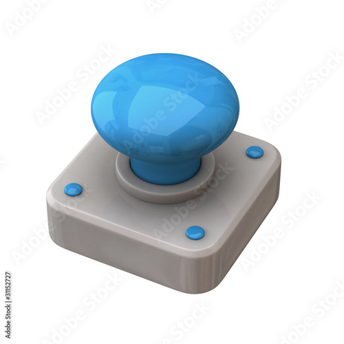 Blue button isolated on white background