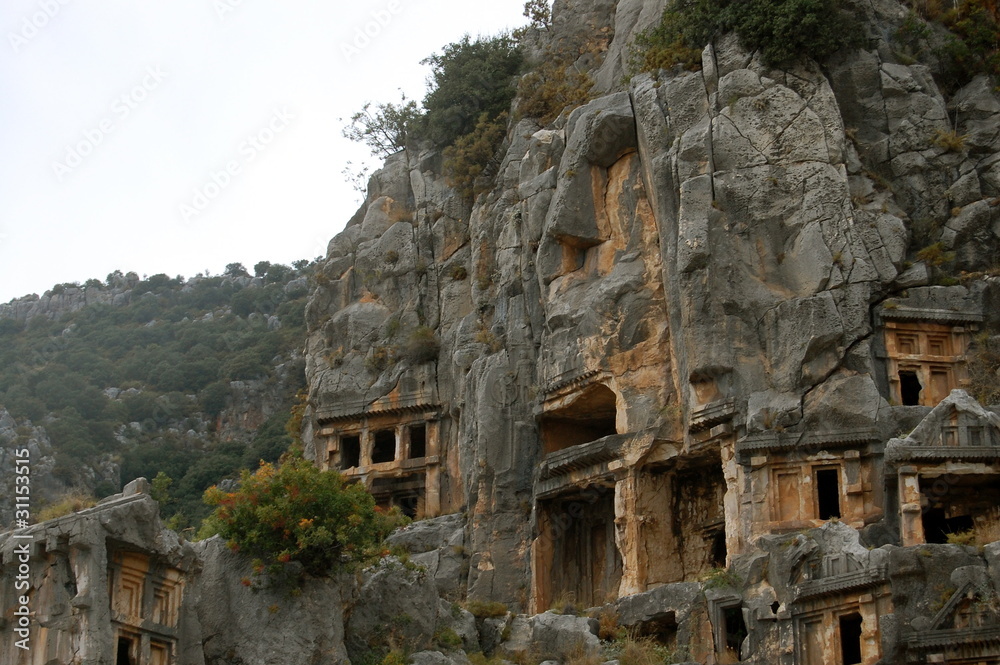 myra tombs a tourist attraction in Turkey