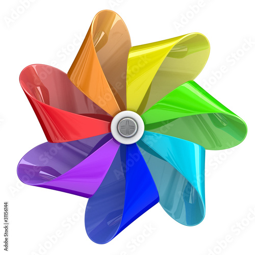 Multicolour pinwheel