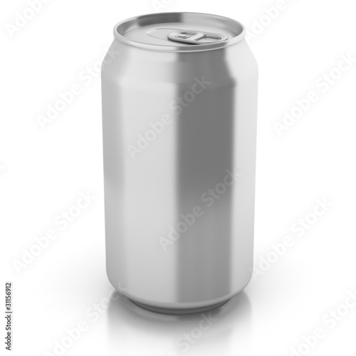blank aluminium can isolated on a white background
