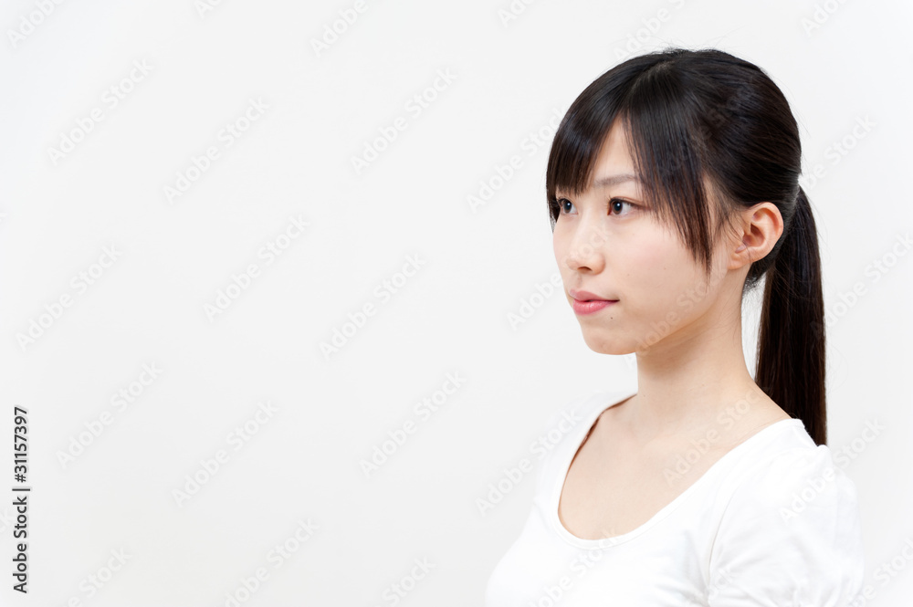 beautiful asian woman with ponytail style hair beautiful asian woman with ponytail style hair