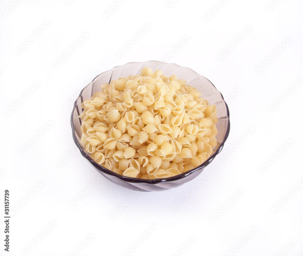 Pasta on a white backgroun