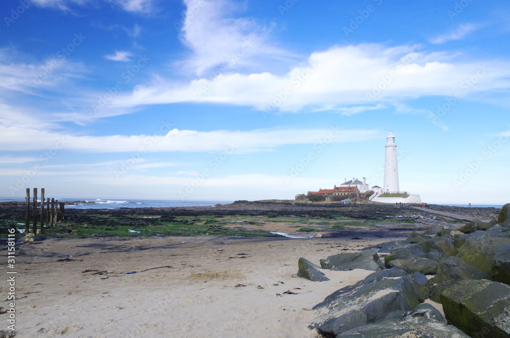 St Marys Lighthouse with Rocks
