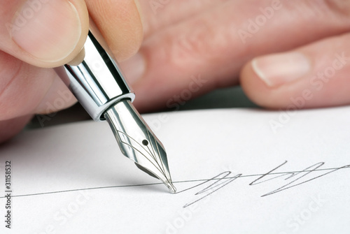 Obraz w ramie Die Unterschrift