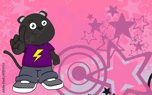 panther kid cartoon background7 photo