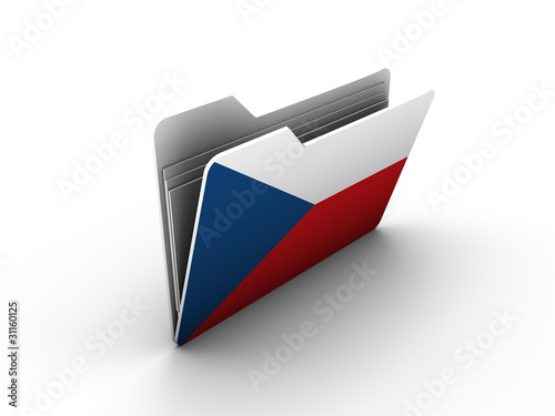 folder icon with flag of czech republic
