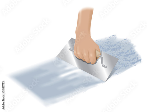 Plastering or cementing with a float