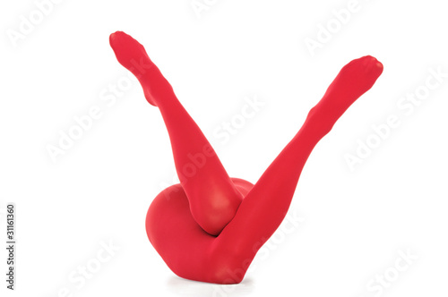 Photography Female legs in red tights