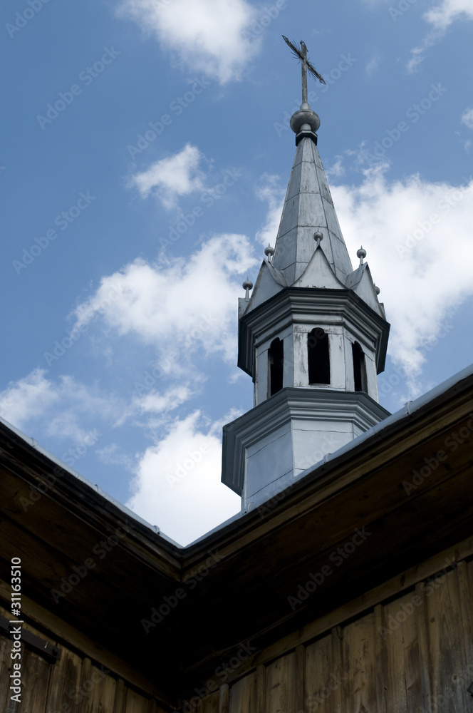 wooden church steeple