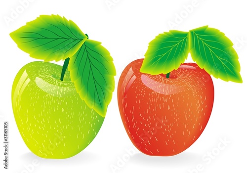 green and red apples