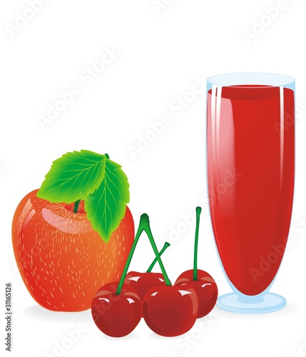 red juice from apple and cherry