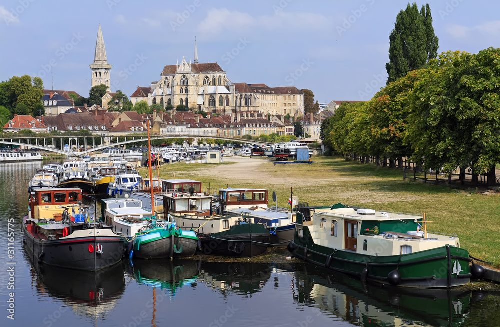 Auxerre scenic cityscape, Burgundy