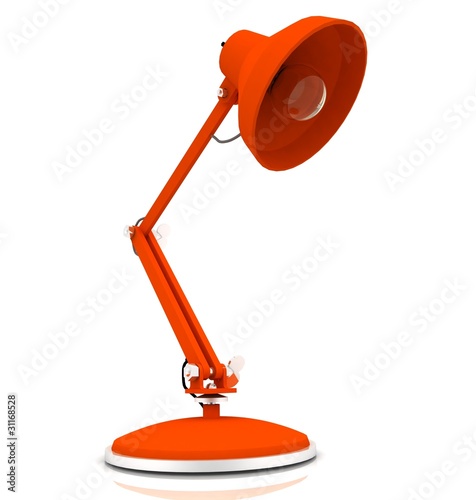 3d table lamp isolated on white
