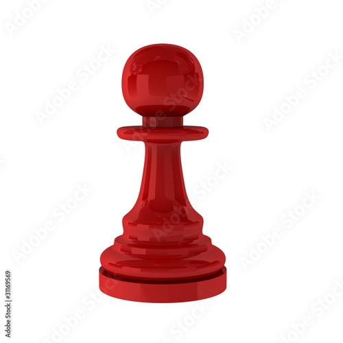 3d render of red pawn