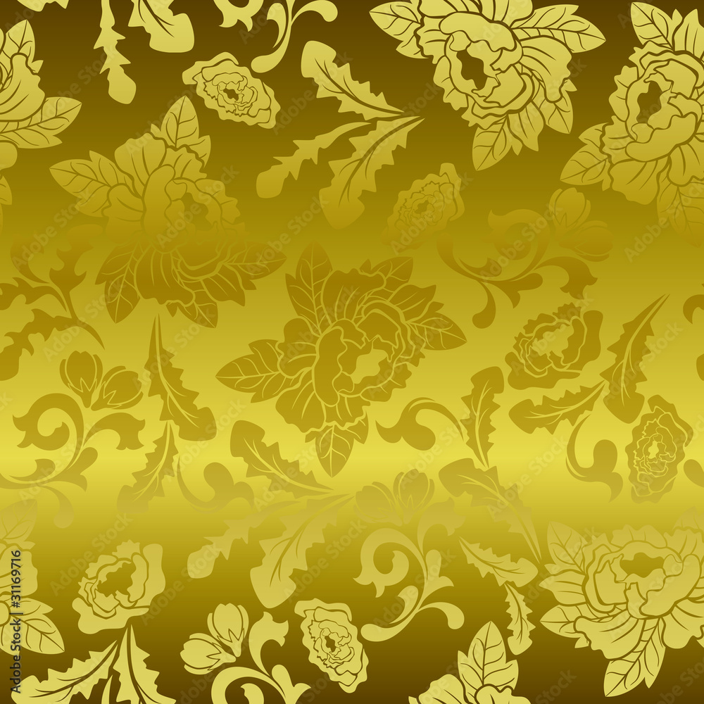 Seamless gold floral pattern Seamless gold floral pattern
