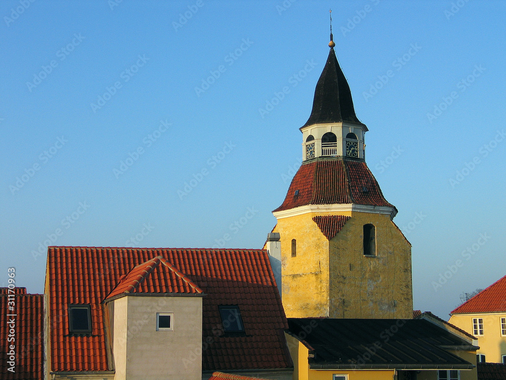 Obraz premium Bell tower Faaborg Denmark