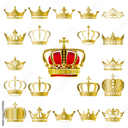 Crown icons set