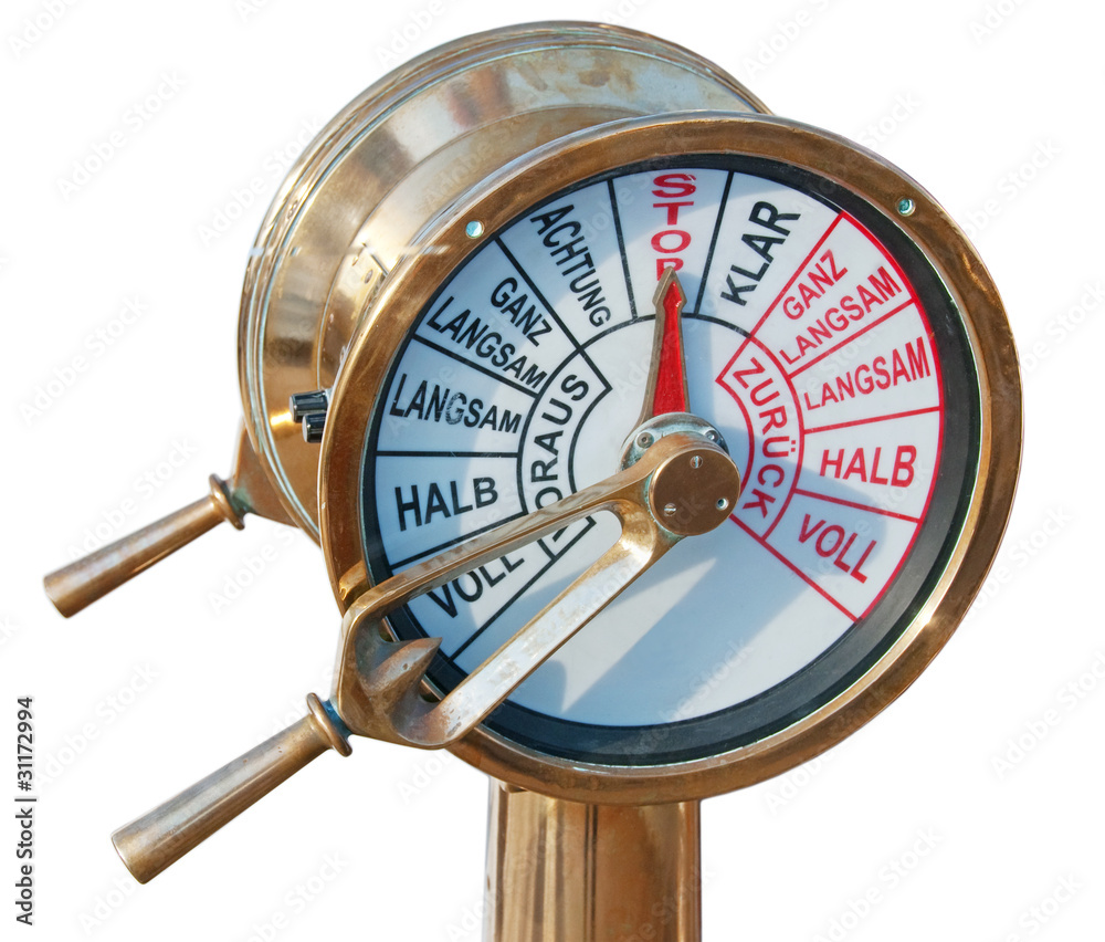 Nautical instrument a classic traditional engine room telegraph made