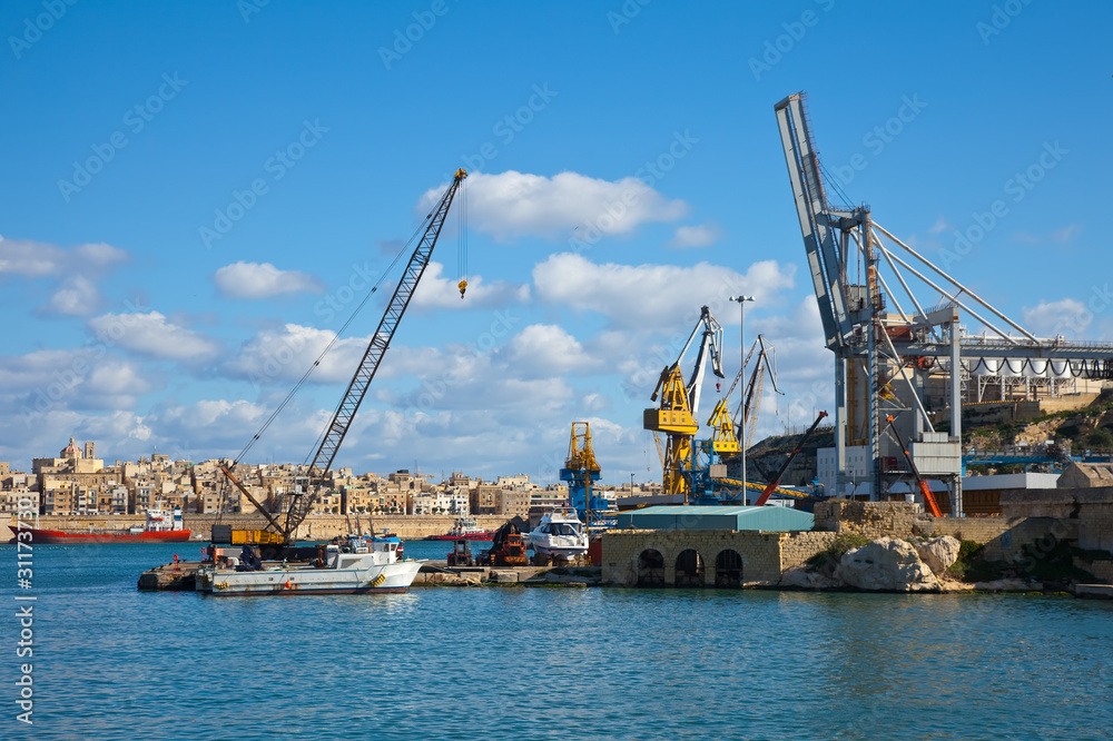Cranes in  dry dock