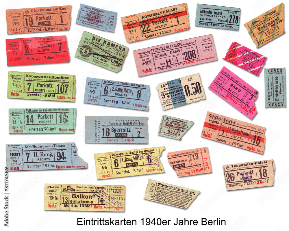 Naklejka premium Berliner Eintrittskarten 40er Jahre