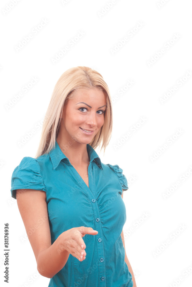 student want to shake hands, she is young and pretty student want to shake hands, she is young and pretty