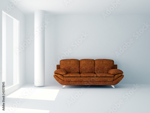 Interno vuoto con divano