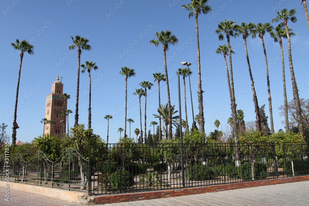 Fototapeta premium Koutoubia mosque, Marrakech, Morocco, Africa