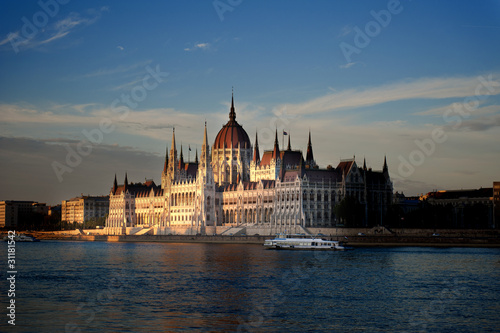Hungarian parliament at dusk, Budapest