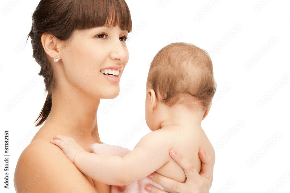 happy mother with adorable baby happy mother with adorable baby